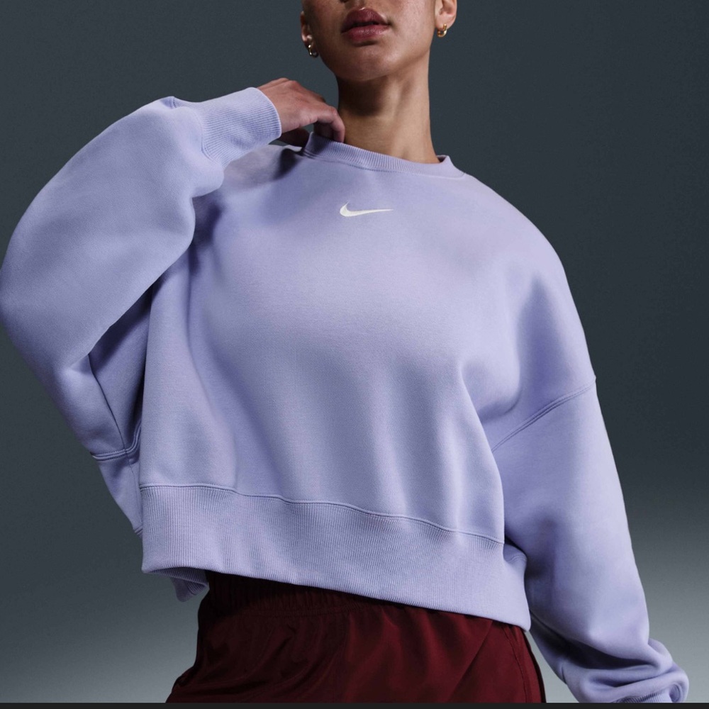 Nike Lavender Phoenix Crewneck Sweatshirt with White Swoosh